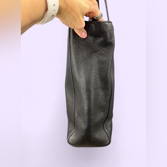 Coach Black Classic Leather Tote with Gold Hardware - Picture 11 of 16